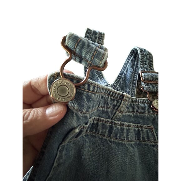 Gap Denim Overalls Medium Distressed Youth Adjustable Straps - Picture 4 of 9